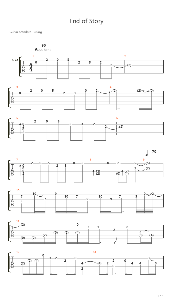 End of Story吉他谱