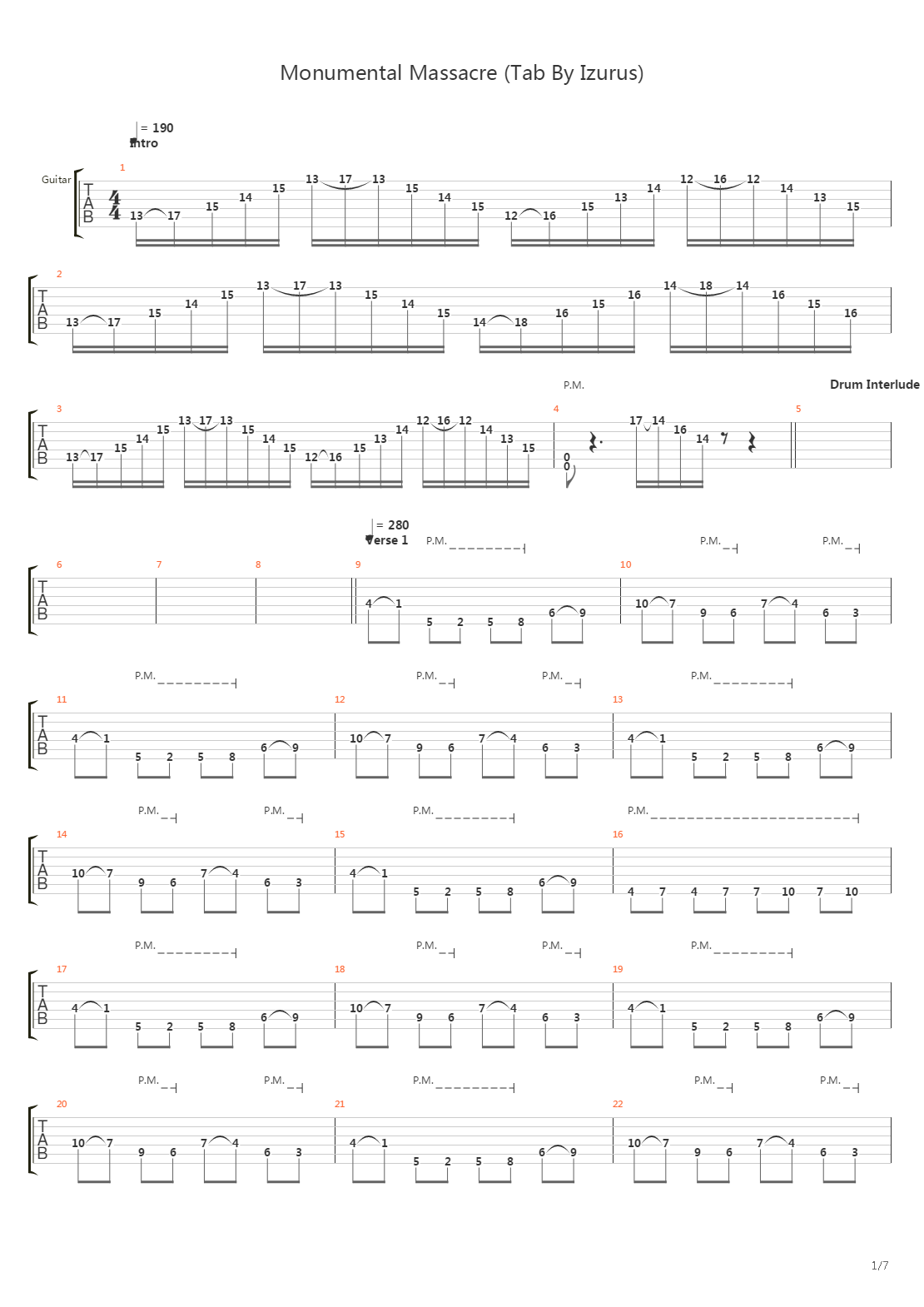 Monumental Massacre吉他谱