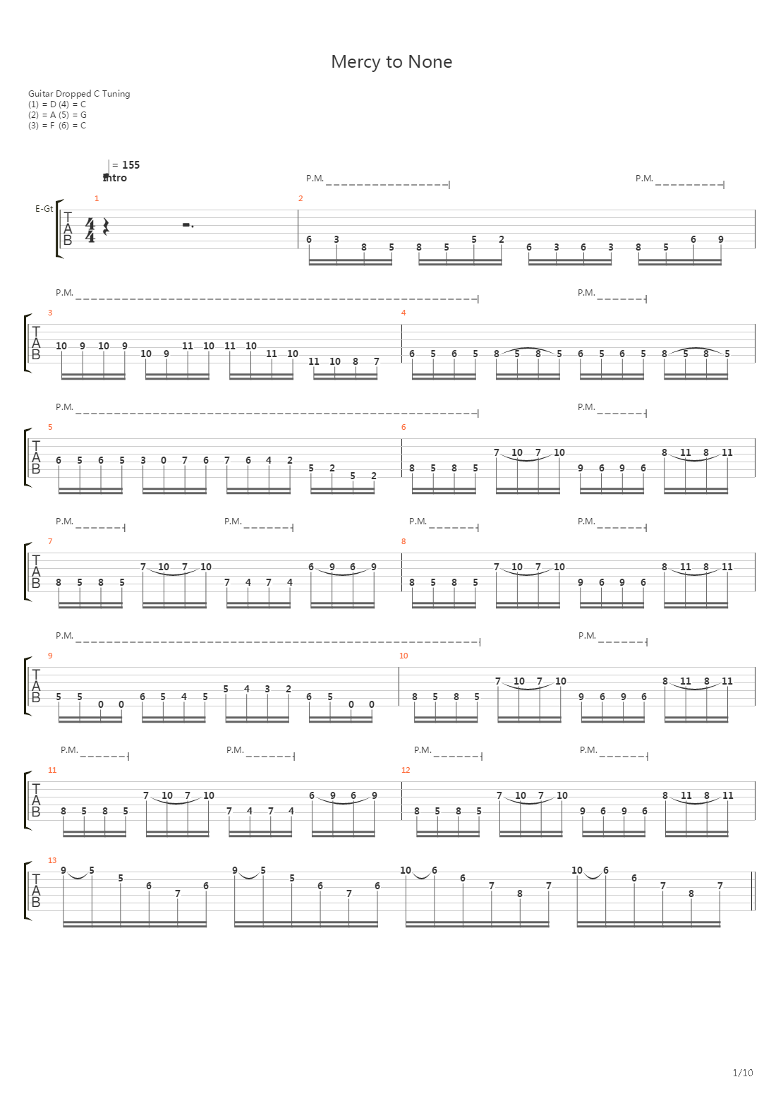Mercy To None吉他谱