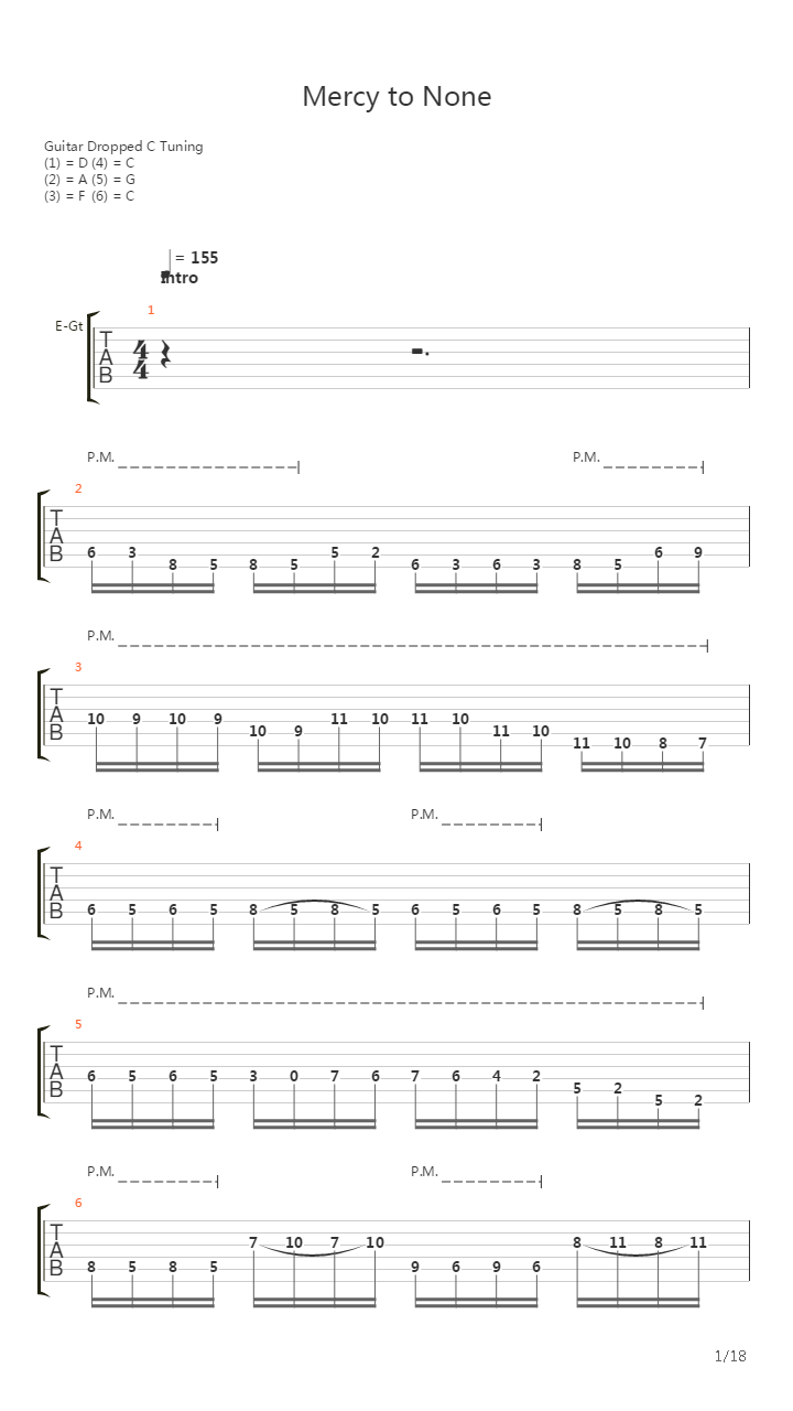 Mercy To None吉他谱