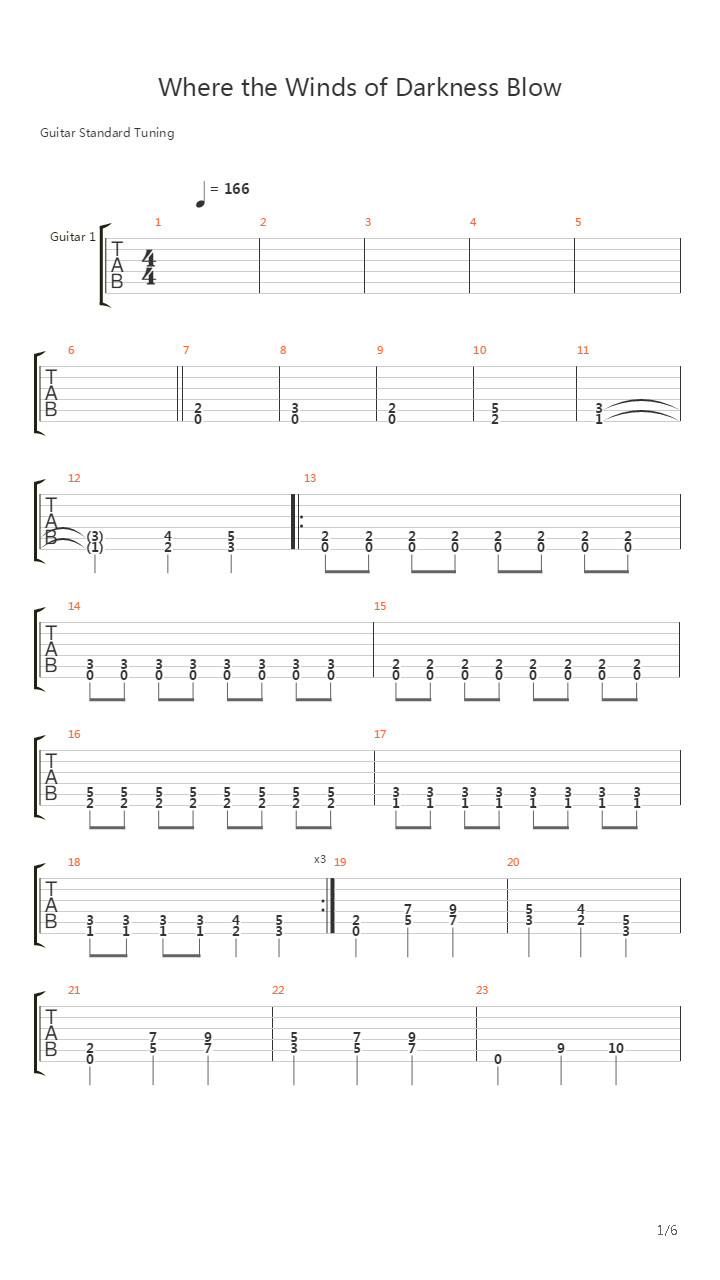 Where The Winds Of Darkness Blow吉他谱