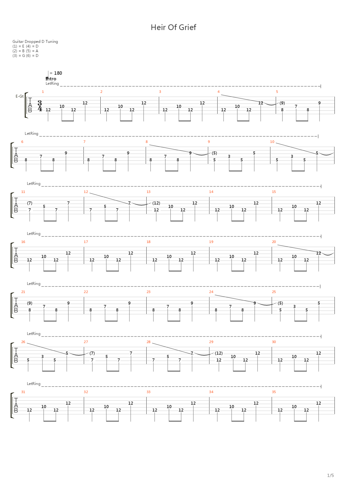 Heir Of Grief吉他谱