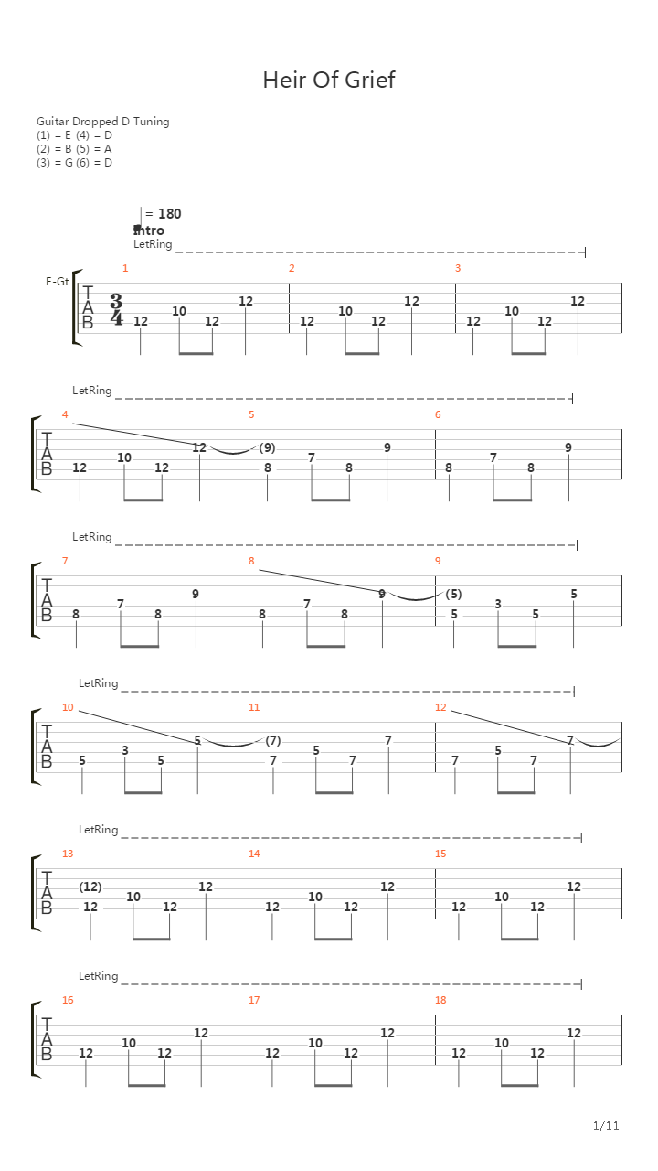 Heir Of Grief吉他谱