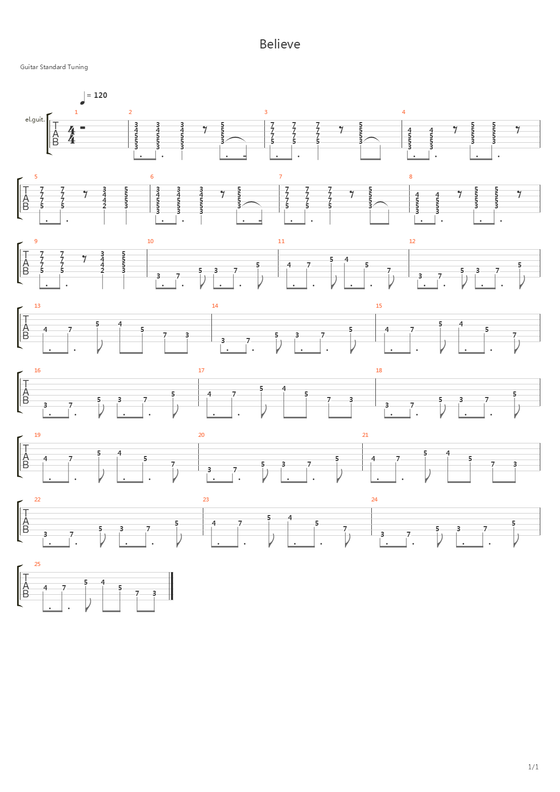 Believe吉他谱