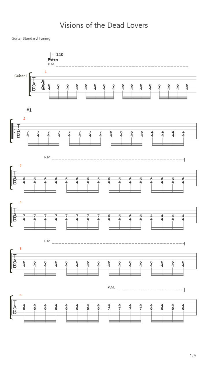 Visions Of The Dead Lovers吉他谱