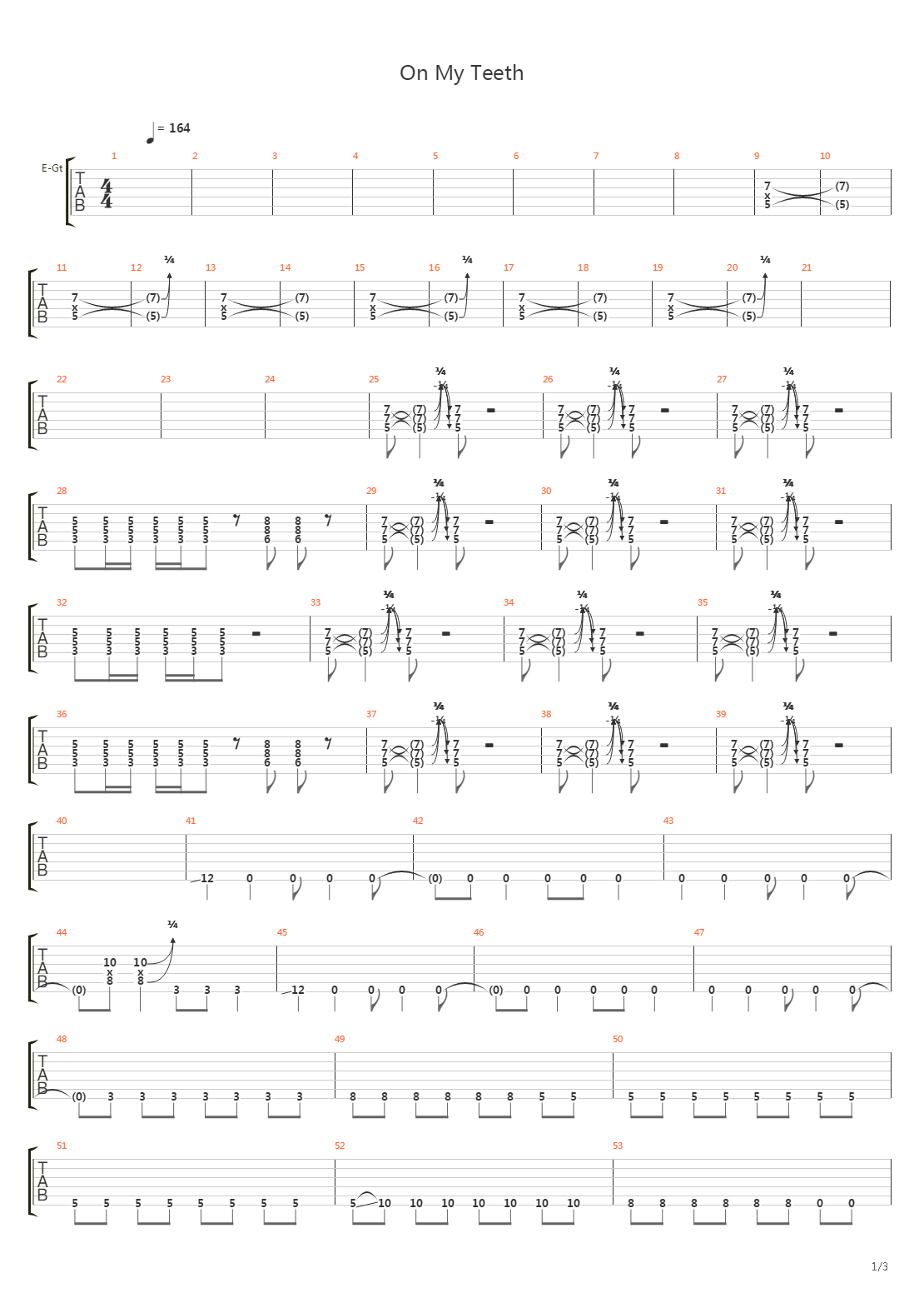 On My Teeth吉他谱