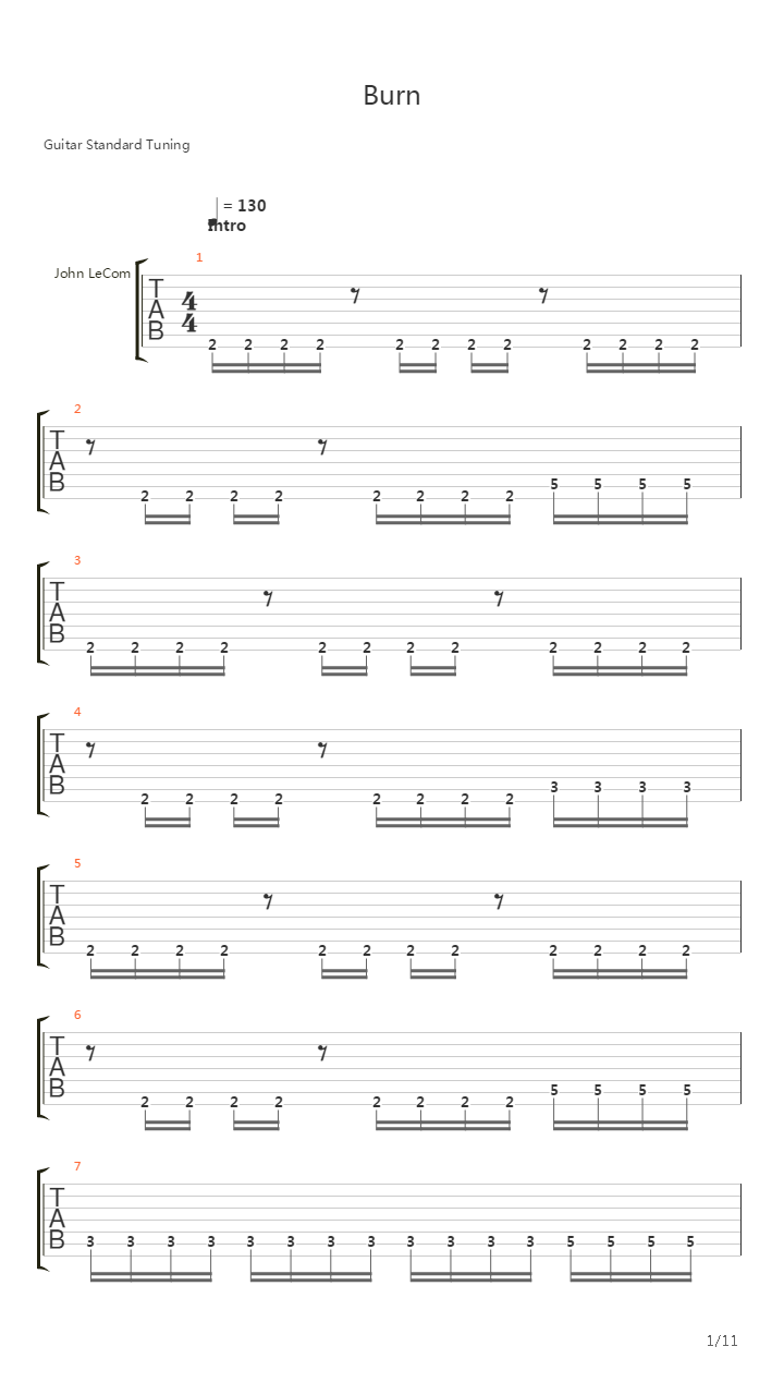 Burn吉他谱