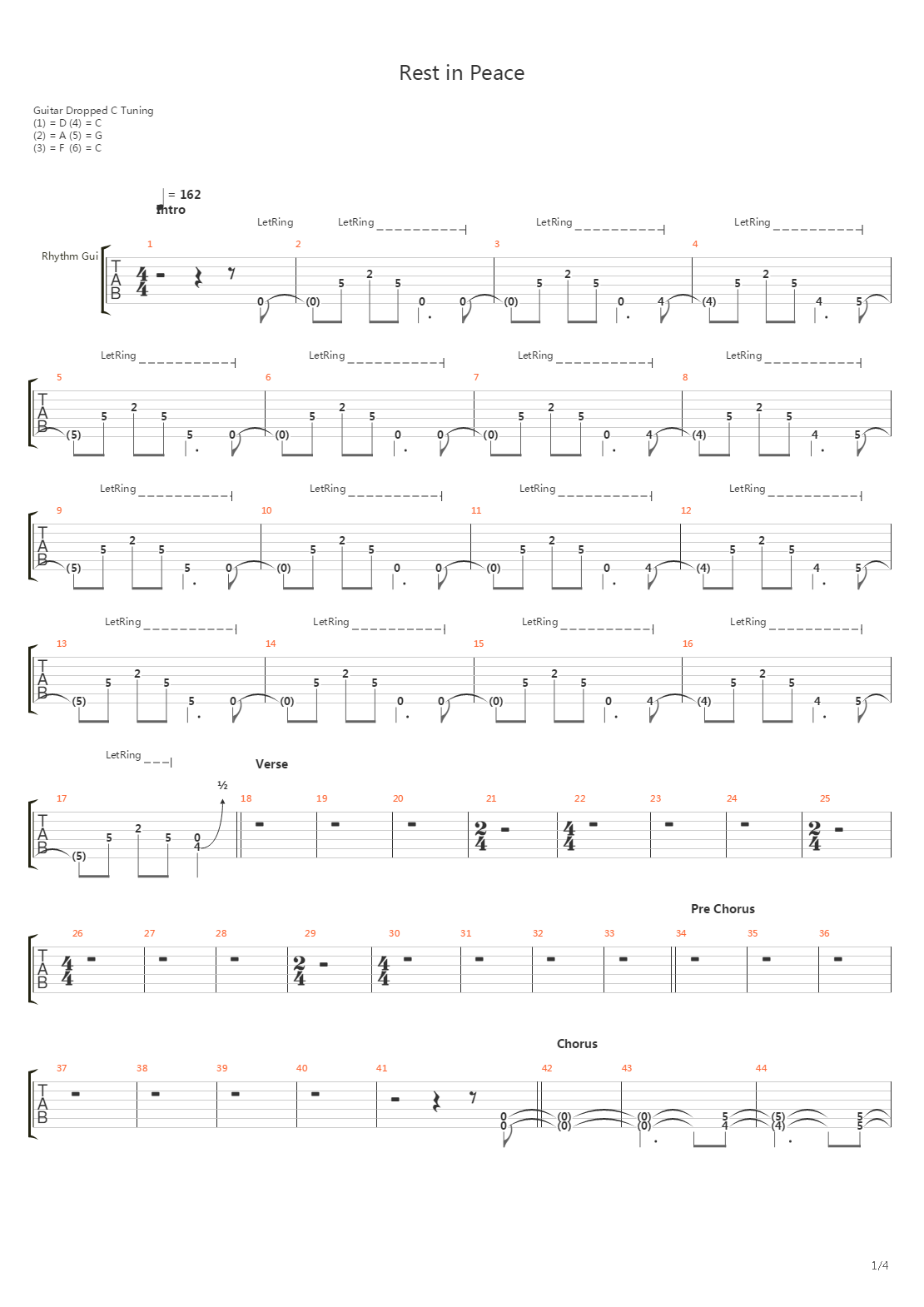Rest In Peace吉他谱