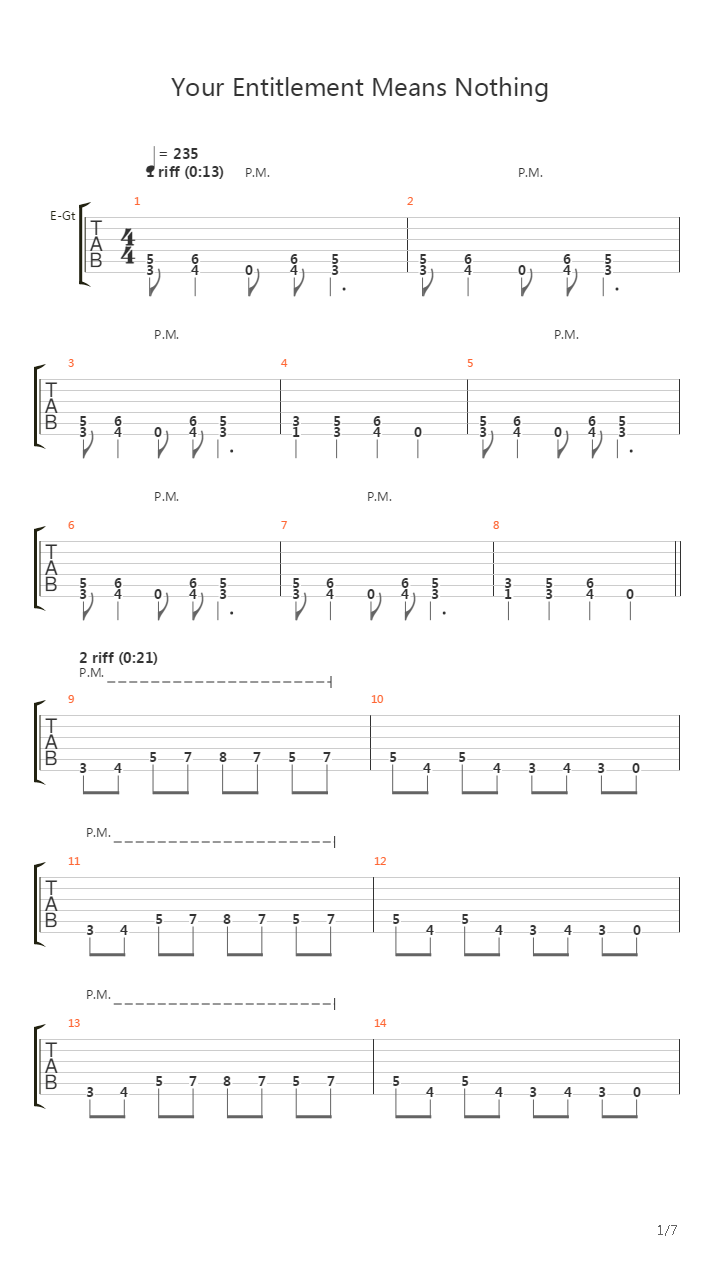 Your Entitlement Means Nothing吉他谱