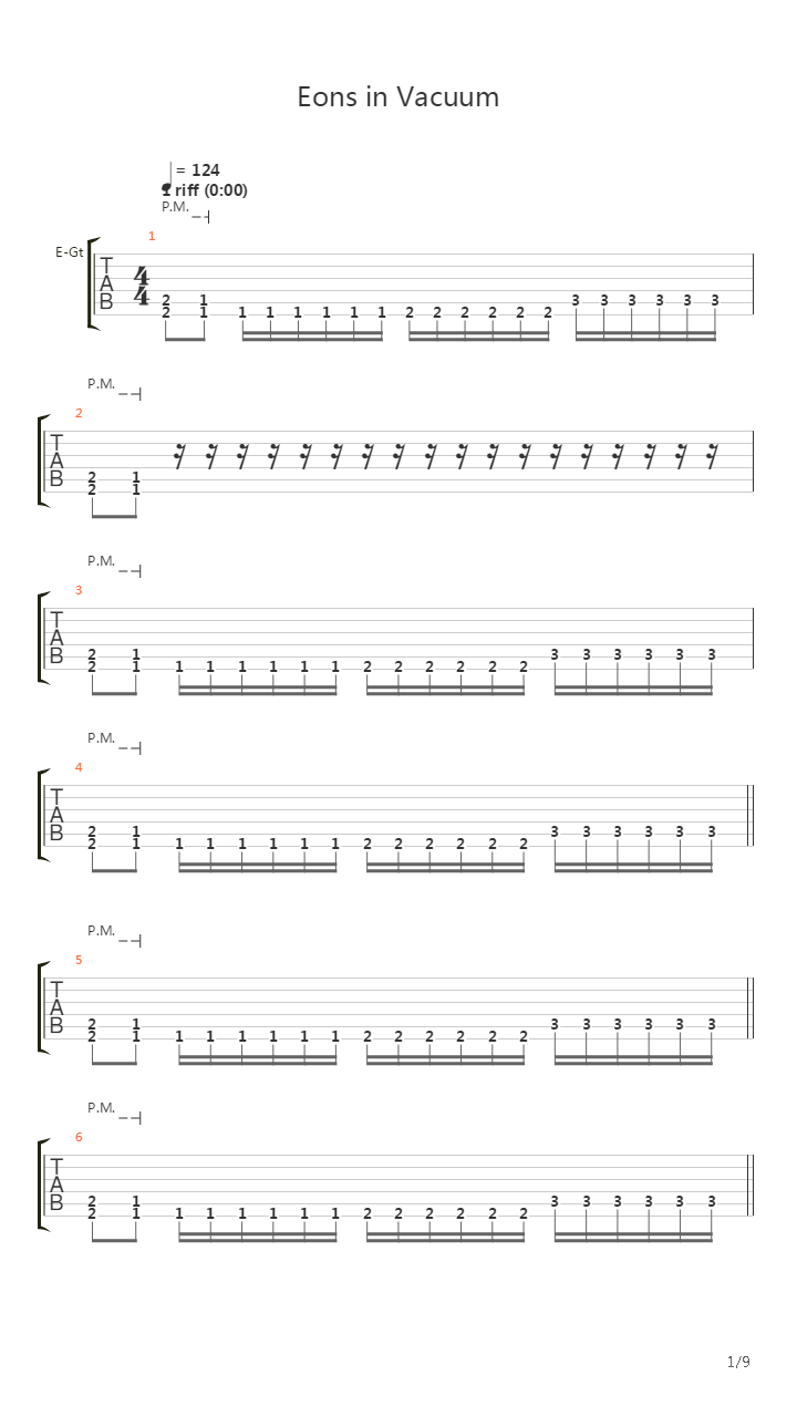 Eons in Vacuum吉他谱