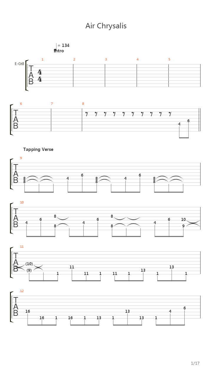 Air Chrysalis吉他谱
