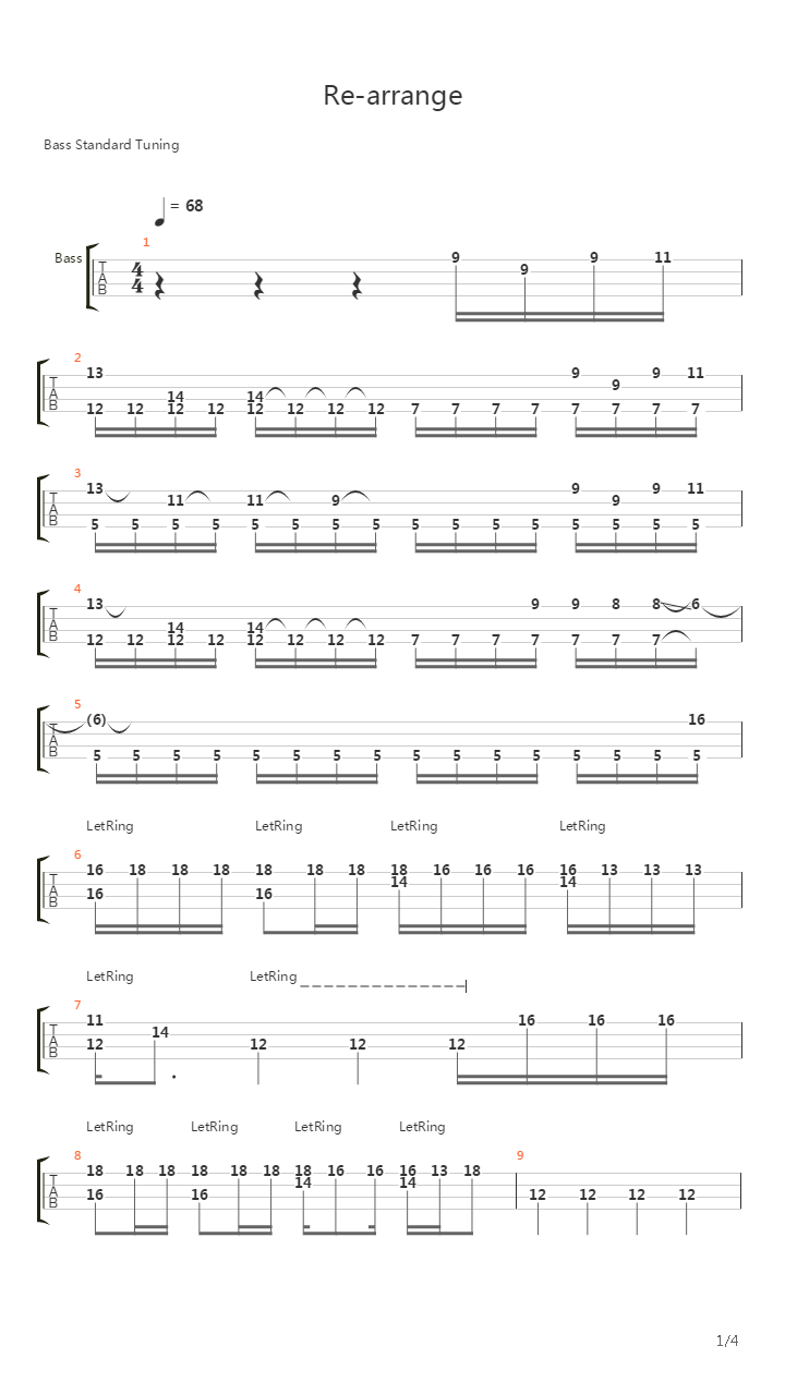 Re-arrange (Solo Bass Arrangement by Arkadiy Kolenda)吉他谱