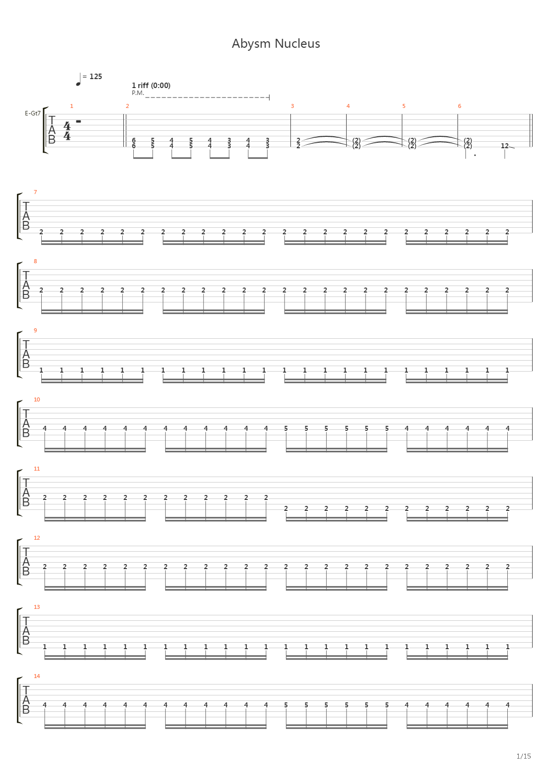 Abysm Nucelus吉他谱