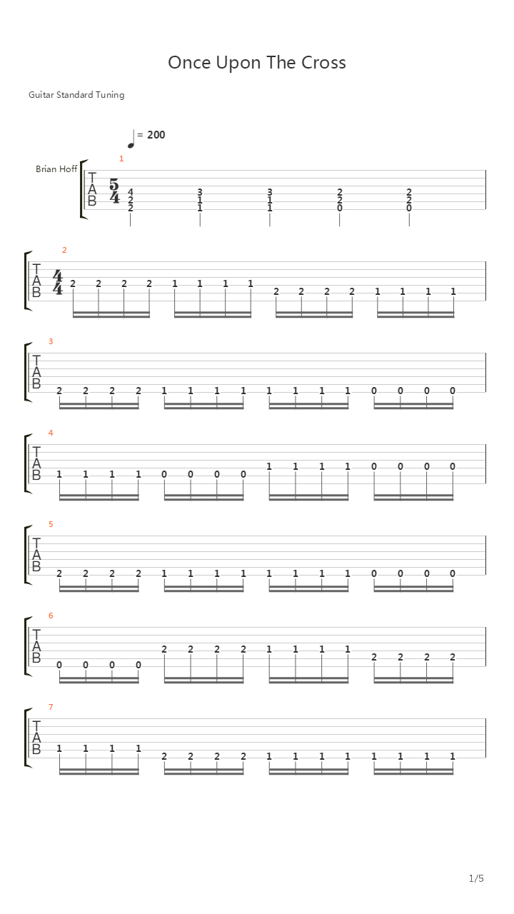 Once Upon The Cross吉他谱