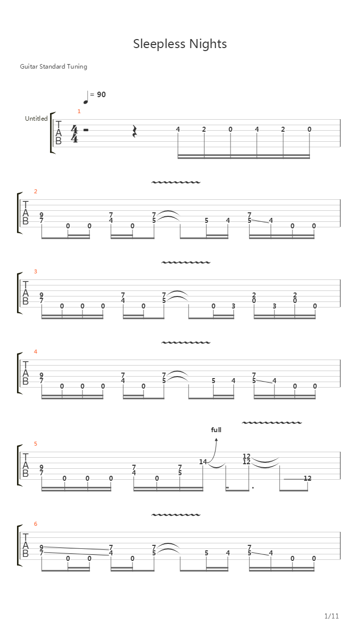 Sleepless Night吉他谱