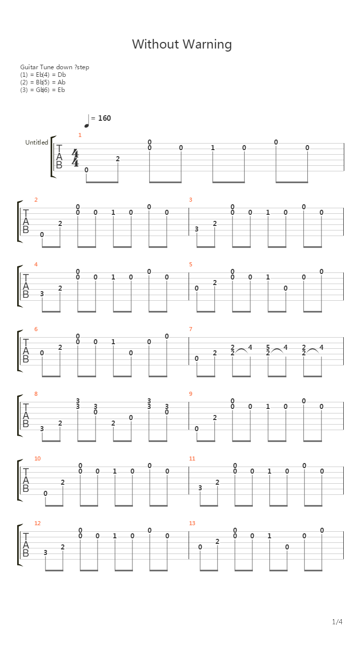 Without Warning吉他谱