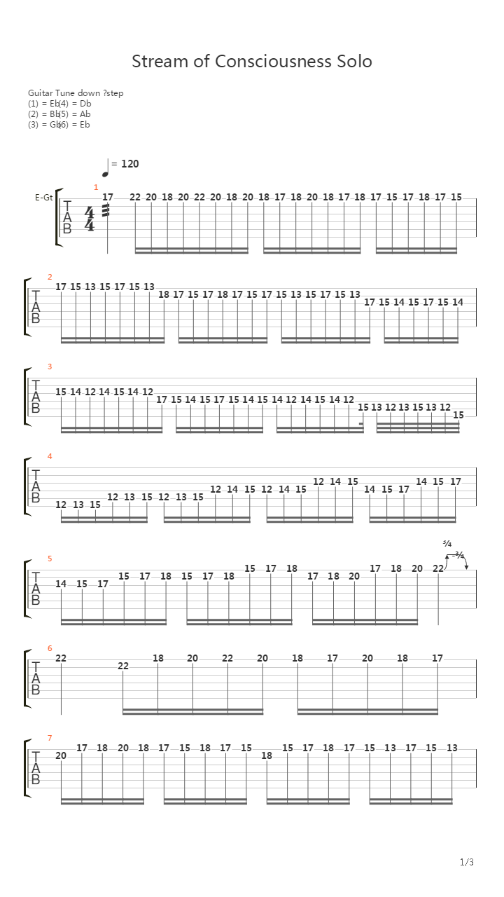 Stream of Consciousness吉他谱