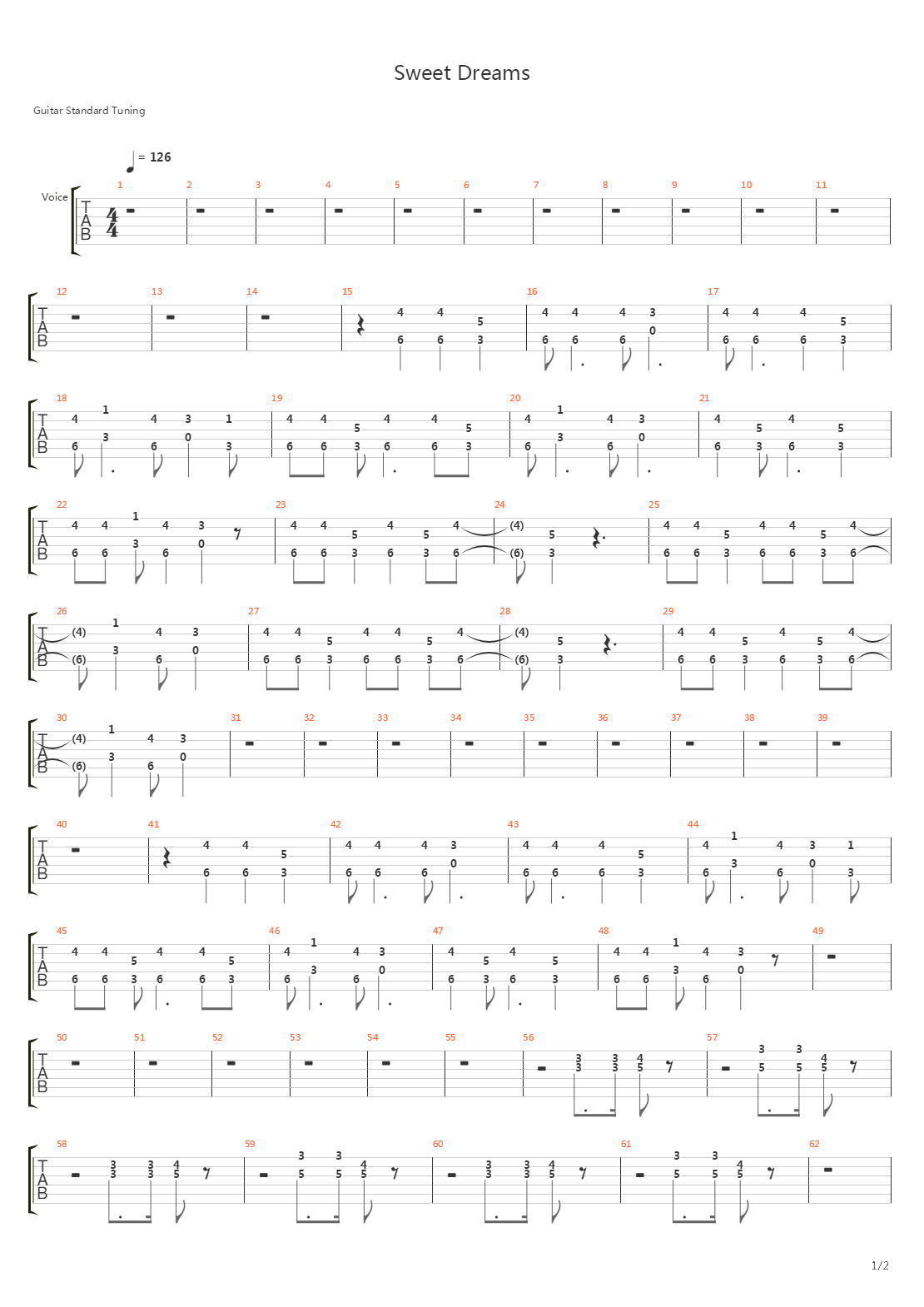 Sweet Dreams吉他谱
