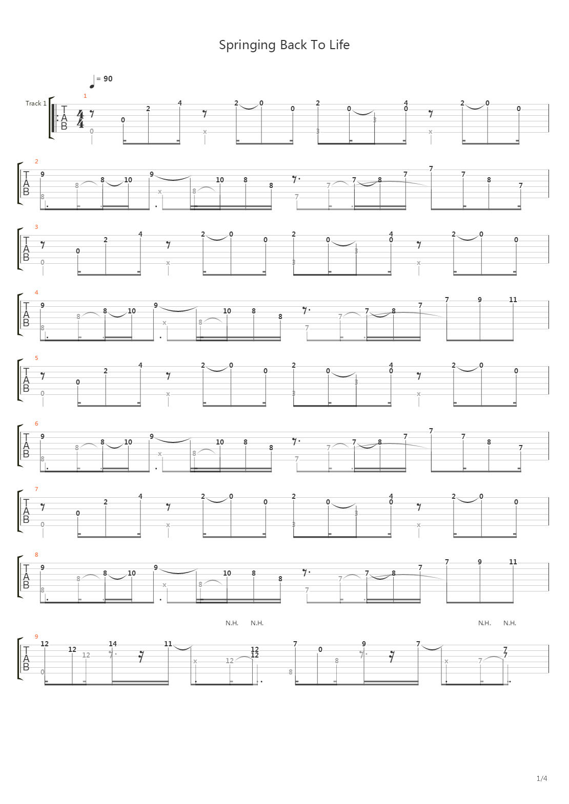 Springing Back To Life吉他谱