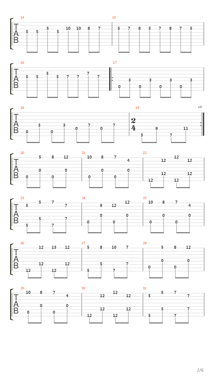 Time (8-String)吉他谱