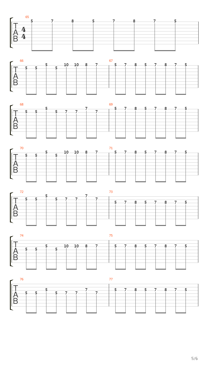 Time (8-String)吉他谱