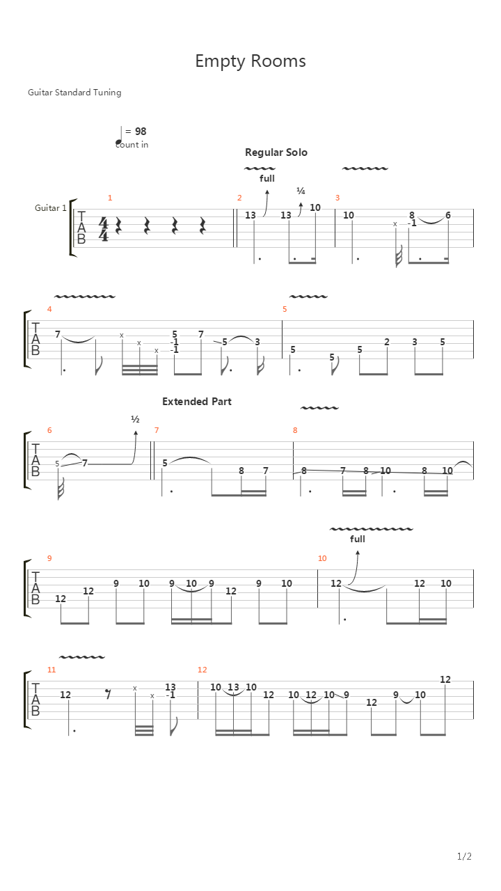 Emty Rooms (Solo)吉他谱