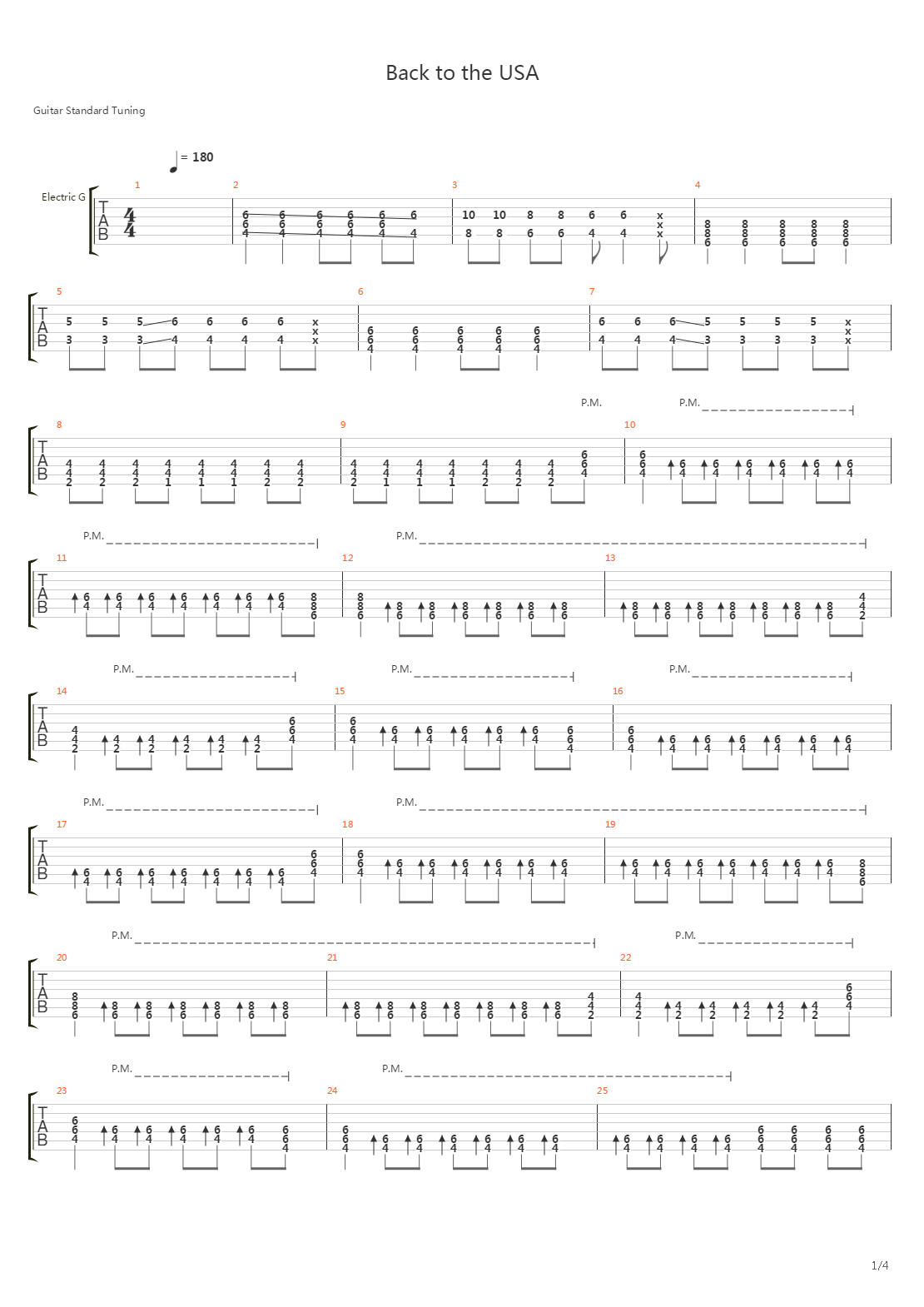 Back to the USA (gp5)吉他谱