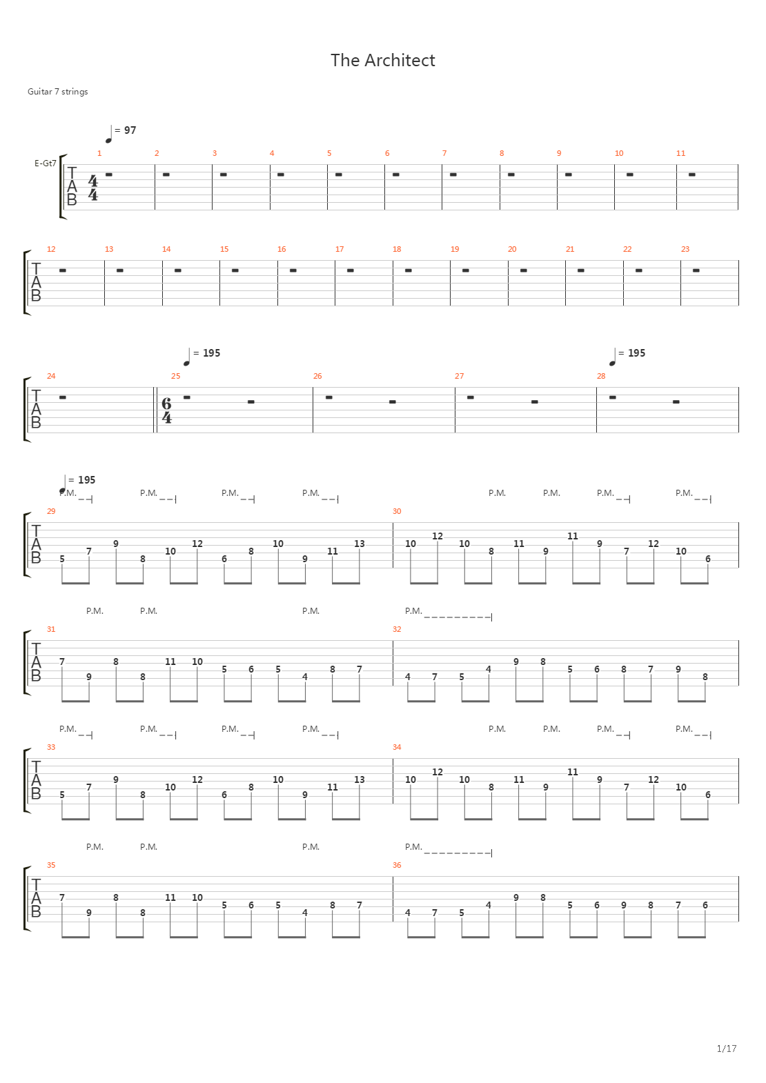 The Architect吉他谱