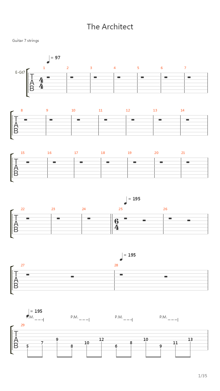 The Architect吉他谱