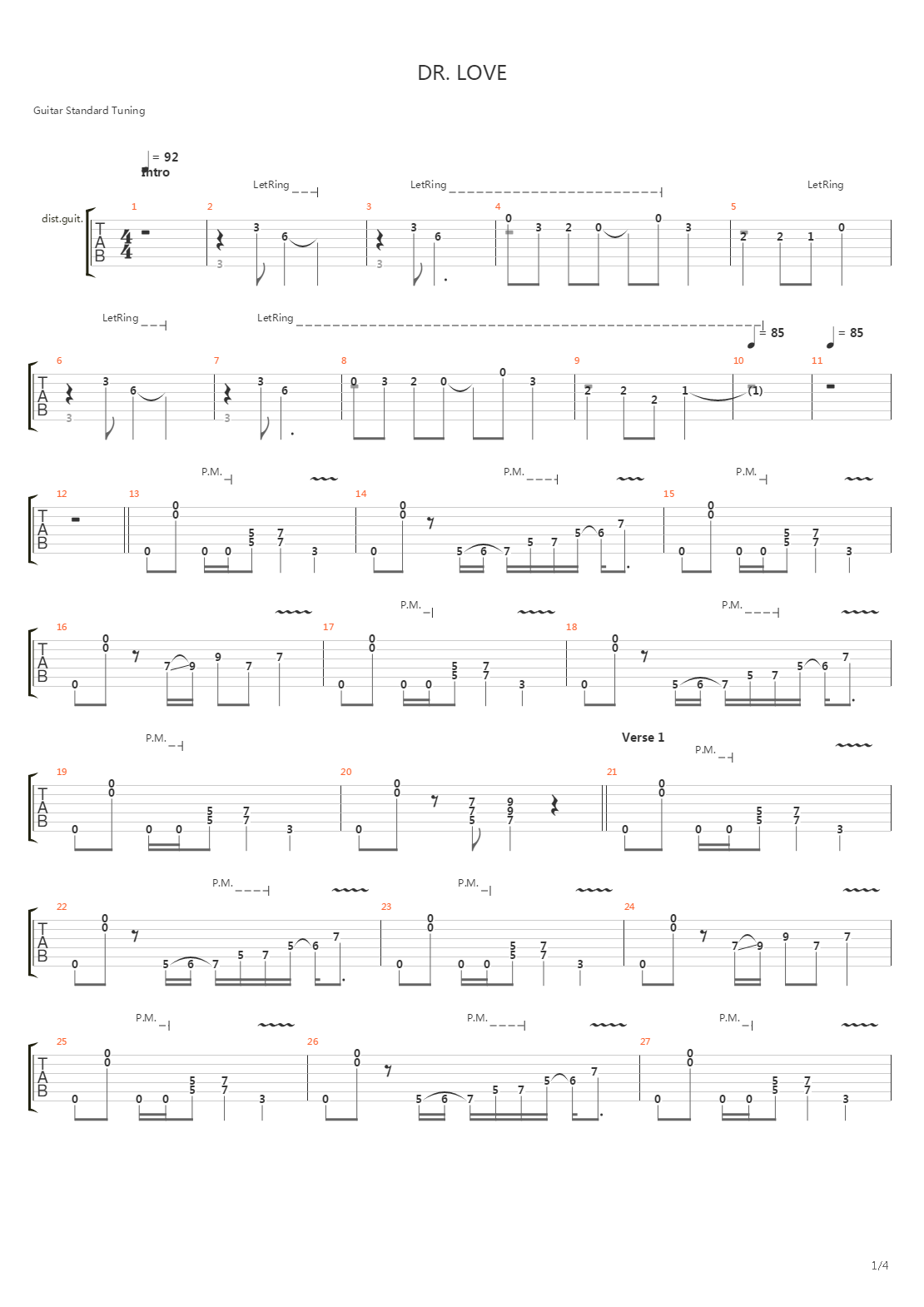 Dr. Love吉他谱