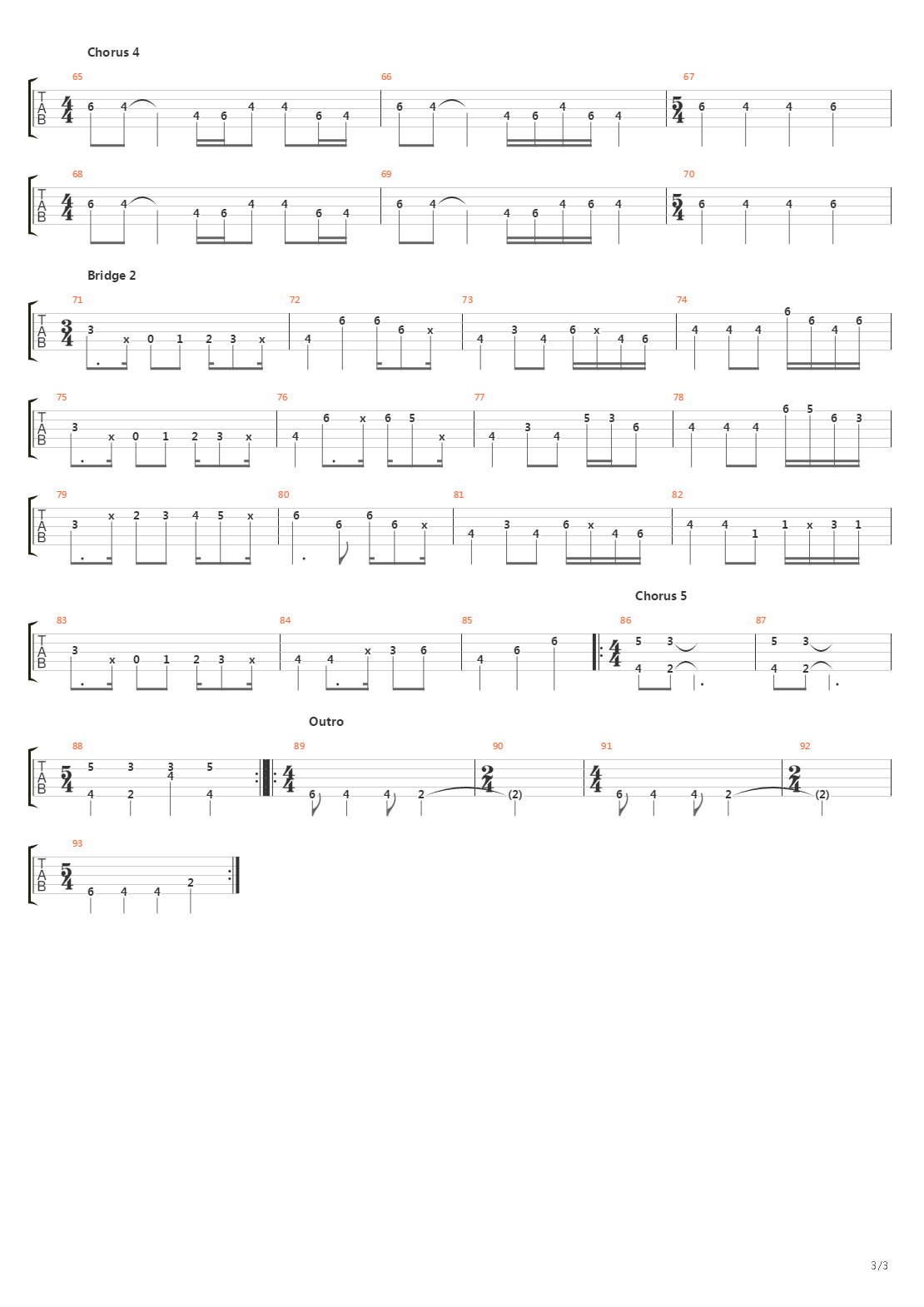 Nakamarra (Bass Line)吉他谱