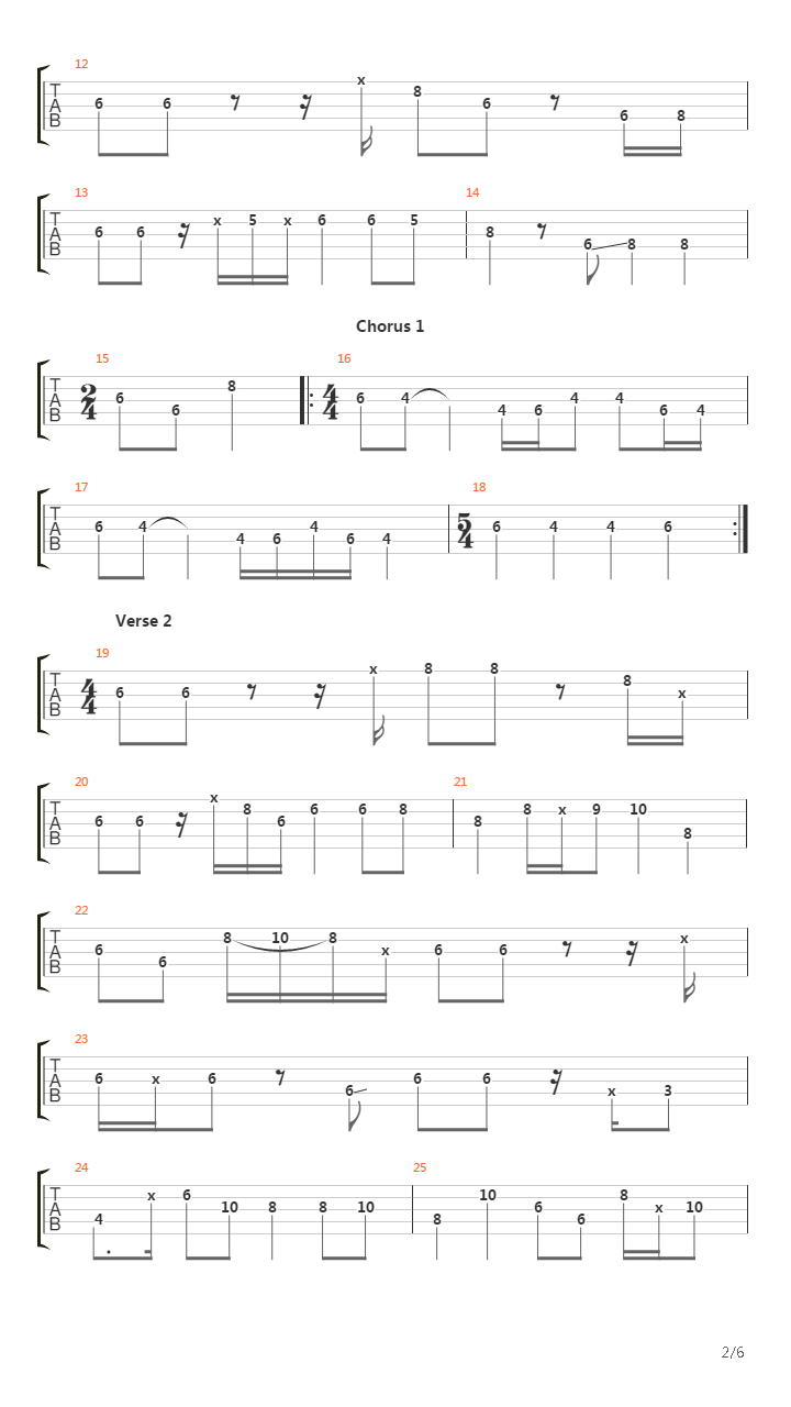 Nakamarra (Bass Line)吉他谱