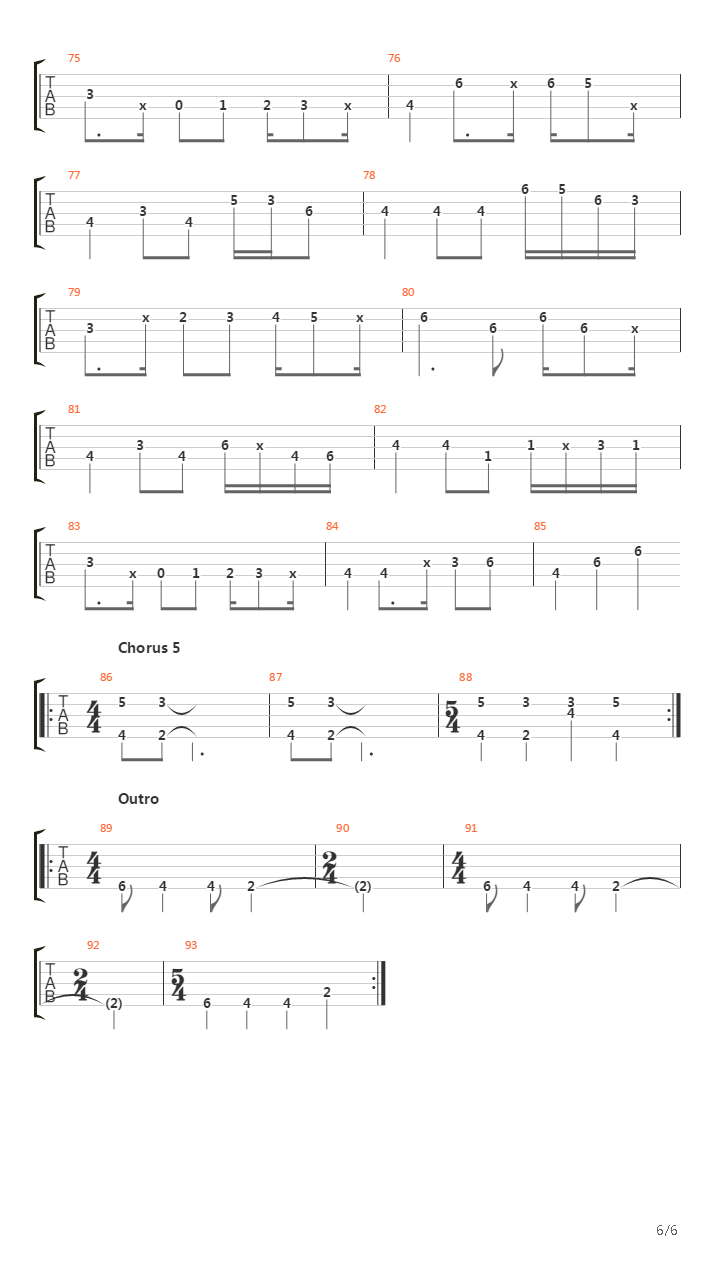 Nakamarra (Bass Line)吉他谱