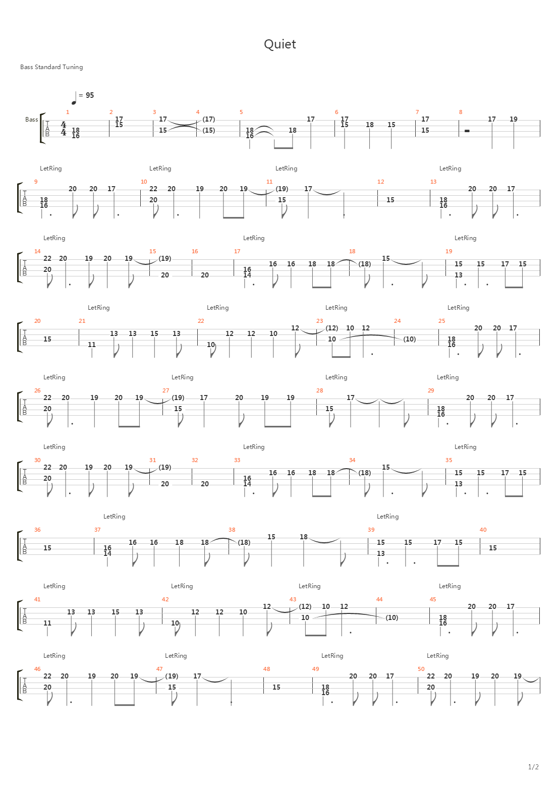 Quiet (Solo Bass Arrangement by Arkadiy Kolenda)吉他谱
