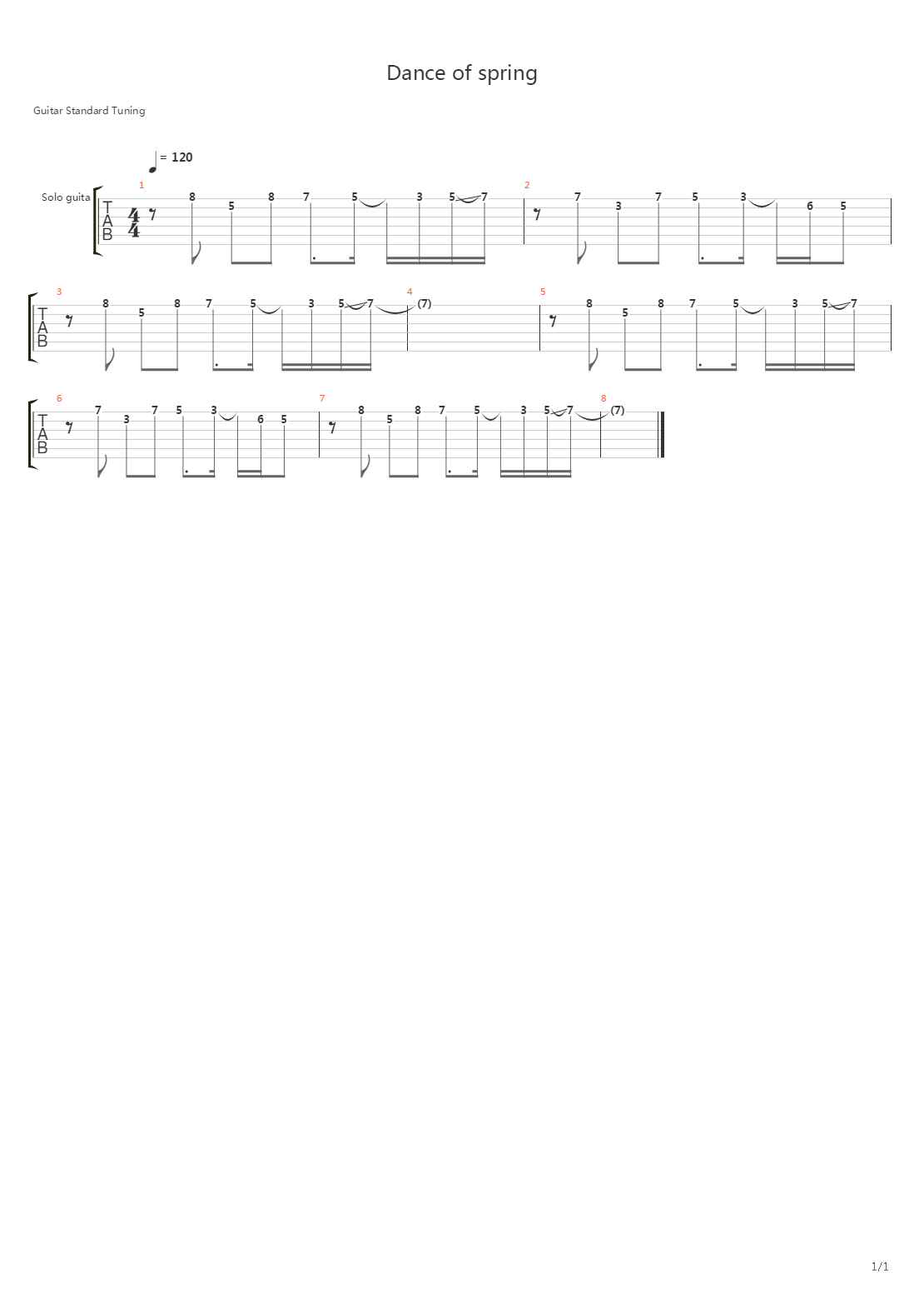 Dance of spring吉他谱