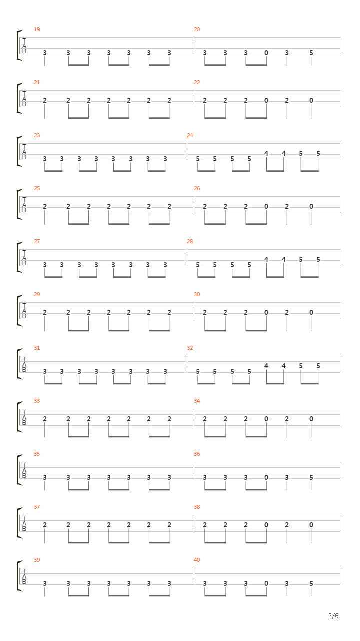 They Walked In Line (Bass Only)吉他谱