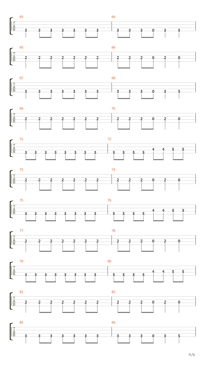 They Walked In Line (Bass Only)吉他谱