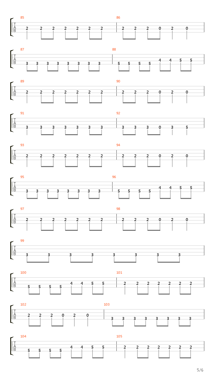 They Walked In Line (Bass Only)吉他谱