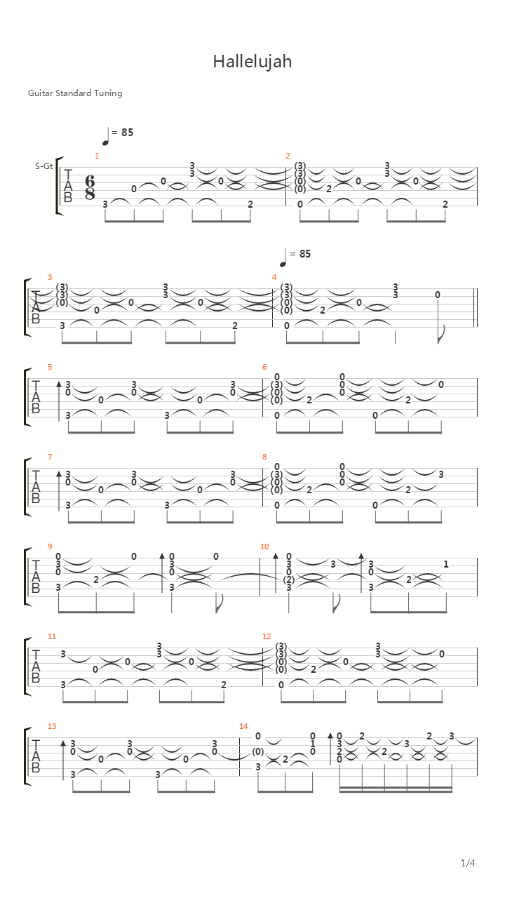 Hallelujah (Fingerstyle Guitar Cover By James Bartholomew)吉他谱