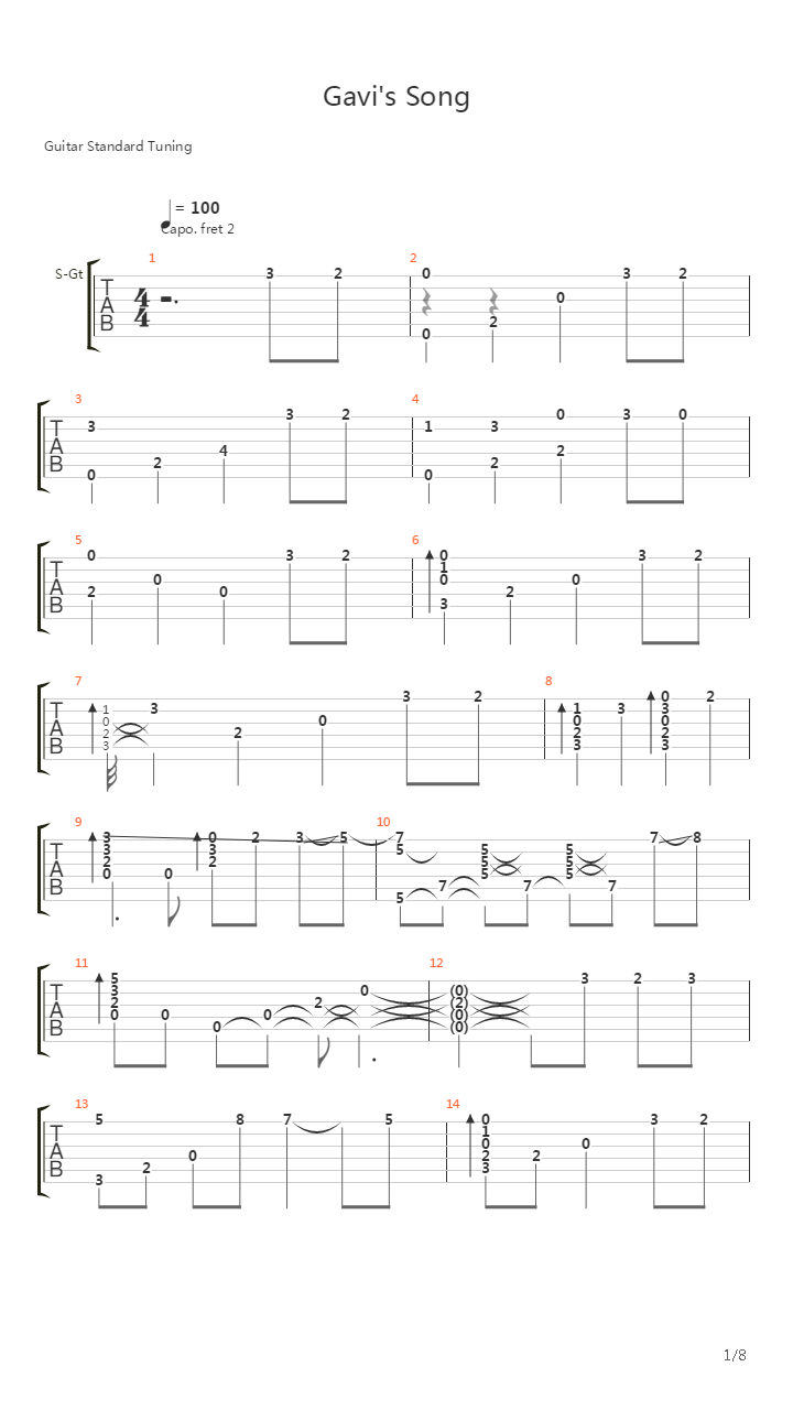 Gavi's Song吉他谱
