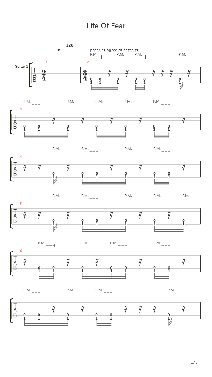 Life Of Fear (Guitar Cover)吉他谱