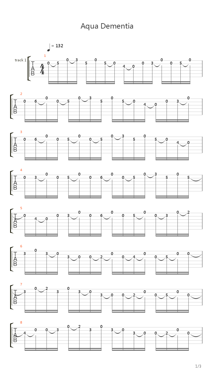 Aqua Dementia (Intro)吉他谱