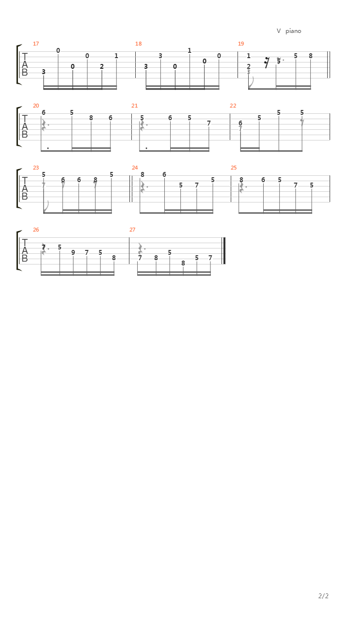 Allegretto From 2 Part in F-dur吉他谱