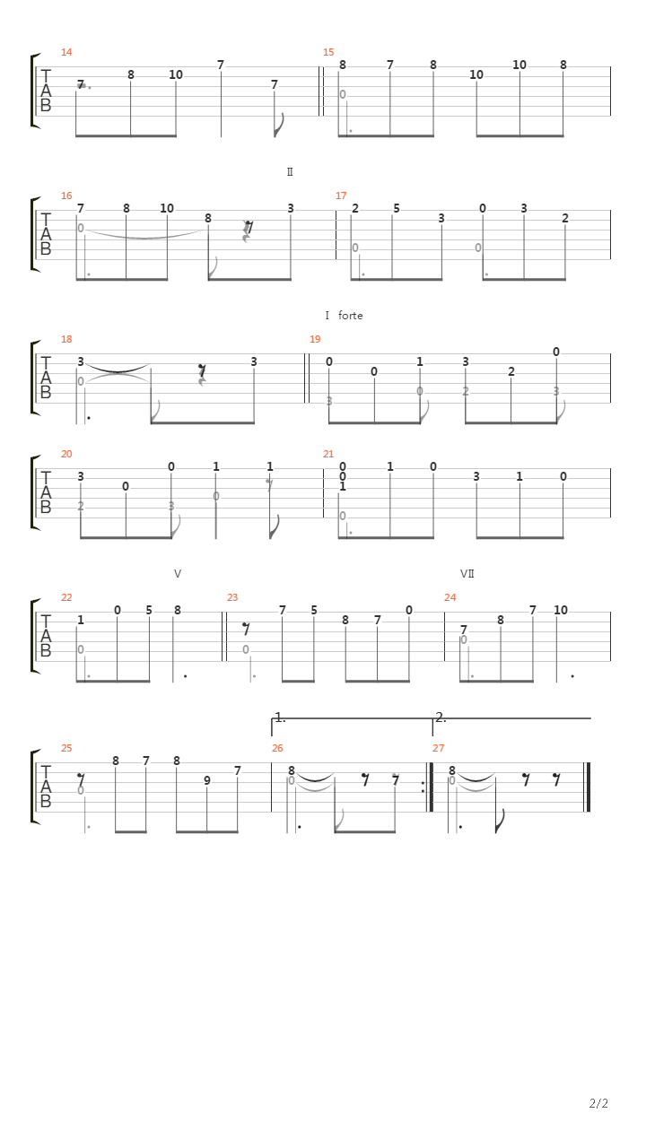 Allegretto No2 From 2 Part in G-dur吉他谱