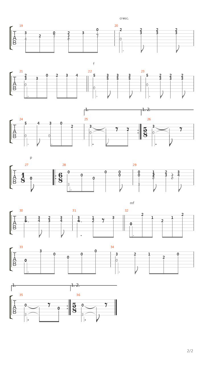 Allegretto from 3 part in D-dur吉他谱