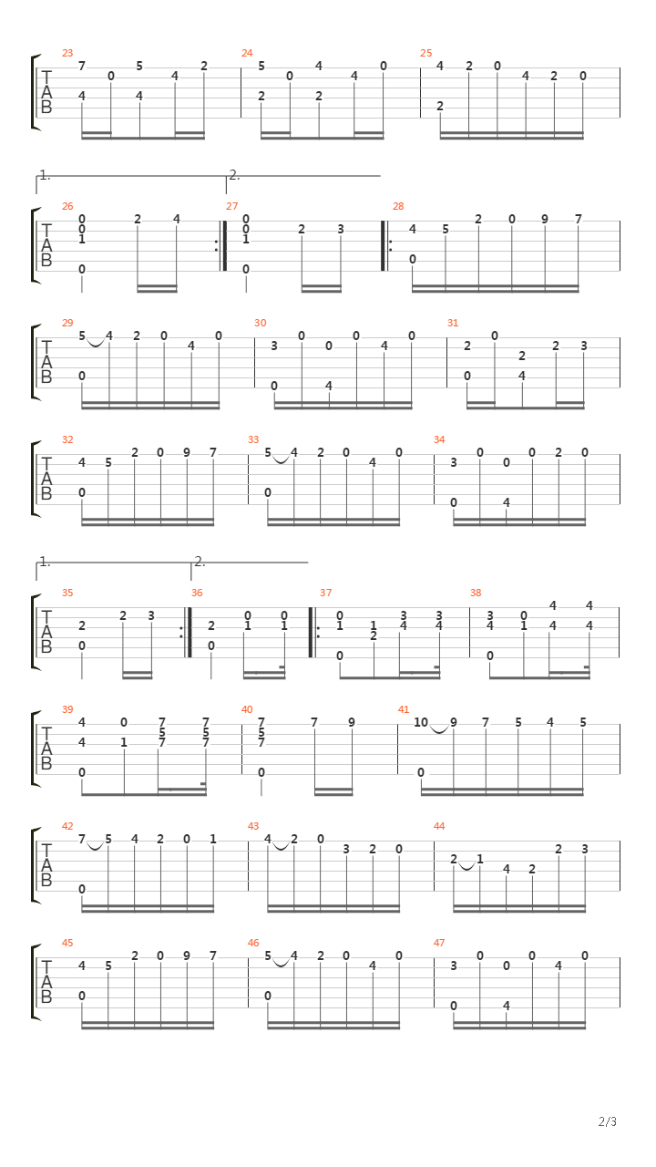 Opus 23 No 11吉他谱