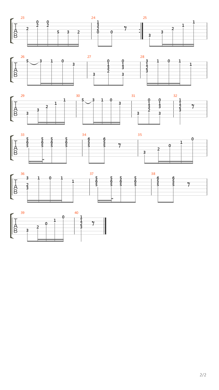 Opus 23 No 5吉他谱