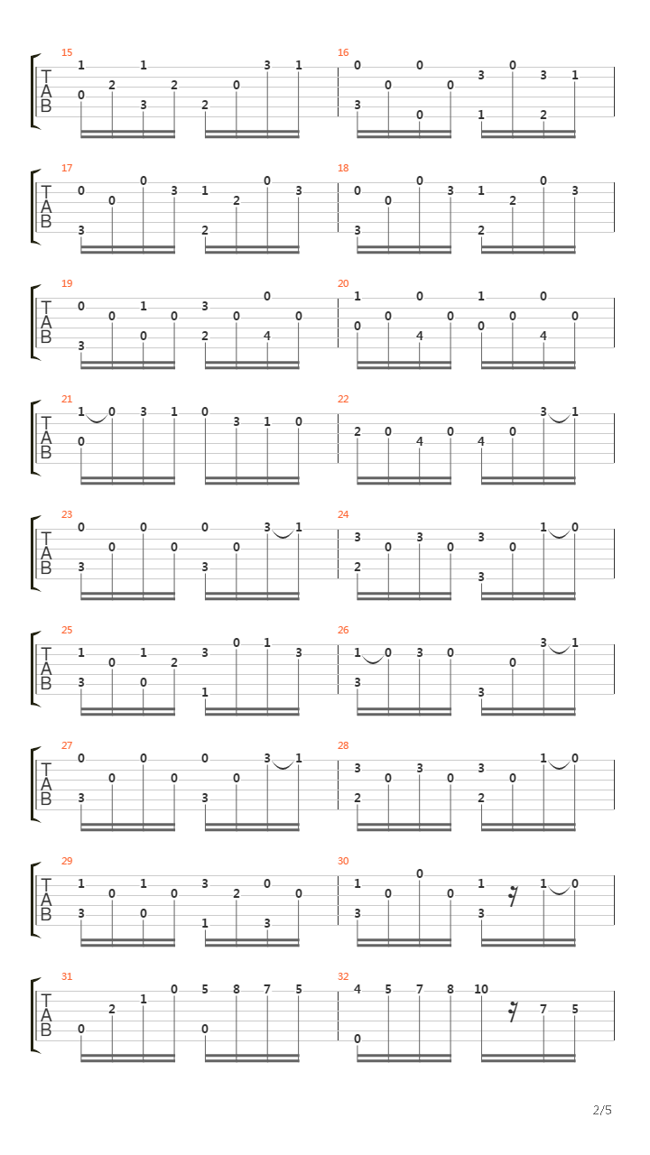 Opus 3 No 1吉他谱