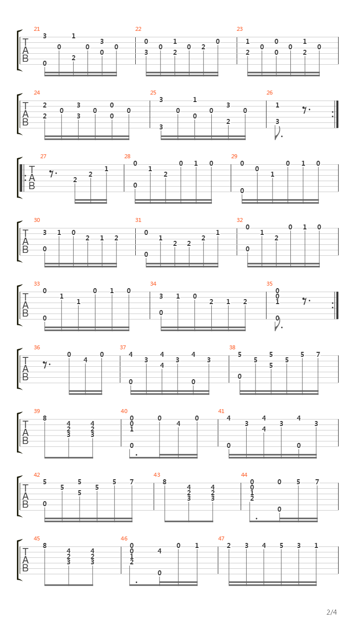 Opus 3 No 10吉他谱