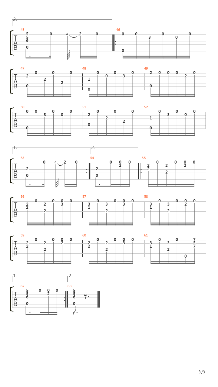 Opus 3 No 2吉他谱